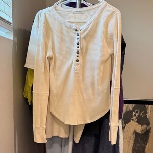 We the free Waffle Knit Henley Top